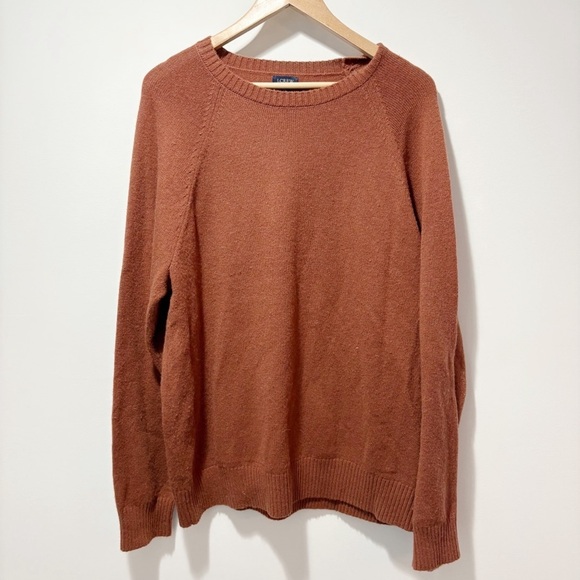 J. Crew Factory Supersoft Lambswool-Blend Crewneck Sweater Size XL Brown AA027 - Picture 1 of 13
